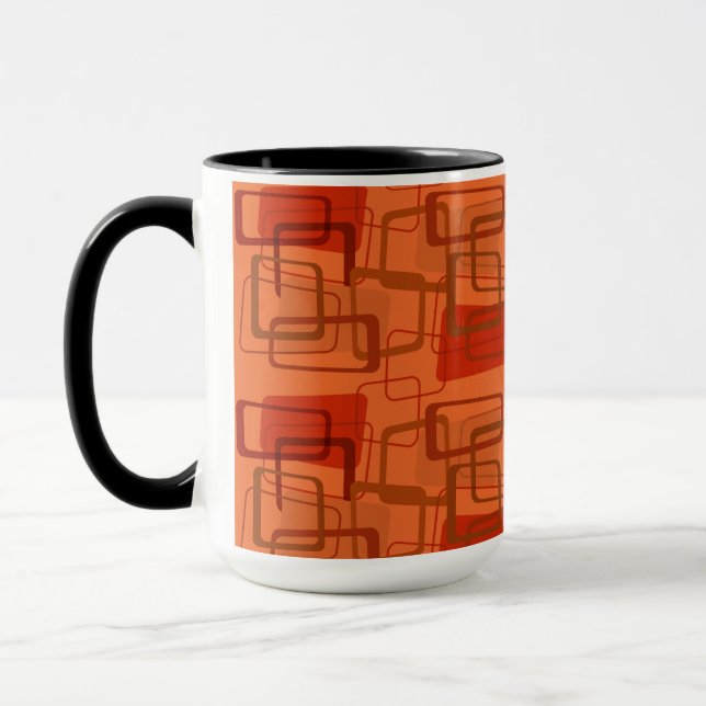 Mug Rectangles graphiques orange modernes du milieu du (Gauche)