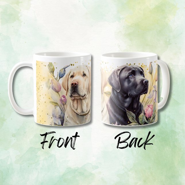 Mug Récupérateurs du Labrador jaune et noir (Créateur téléchargé)