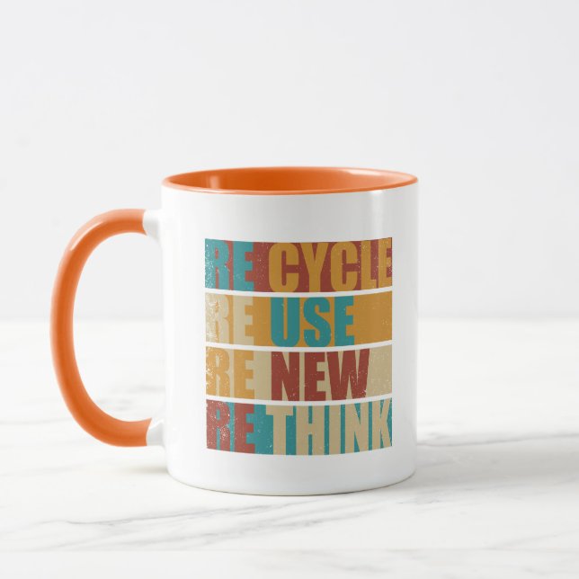 Mug Recycler réduire la réutilisation renouveler repen (Gauche)