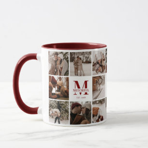 Mug Red 18 Photo Collage Famille moderne personnalisée