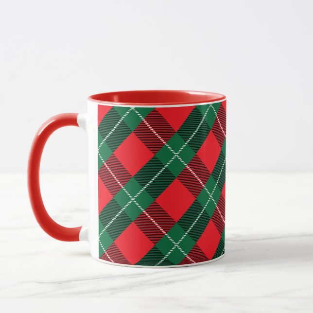 Mug Red and Green Plaid  (Gauche)