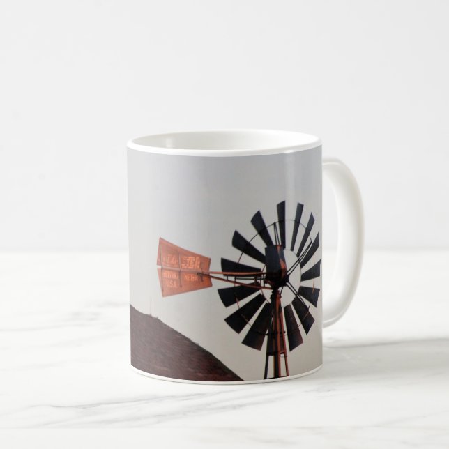 Mug Red Barn & Windmill photo rustique (Devant droit)