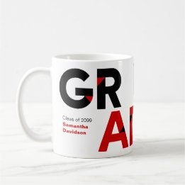 Mug Red Big Bold Angle-Cut Lettres Graduation