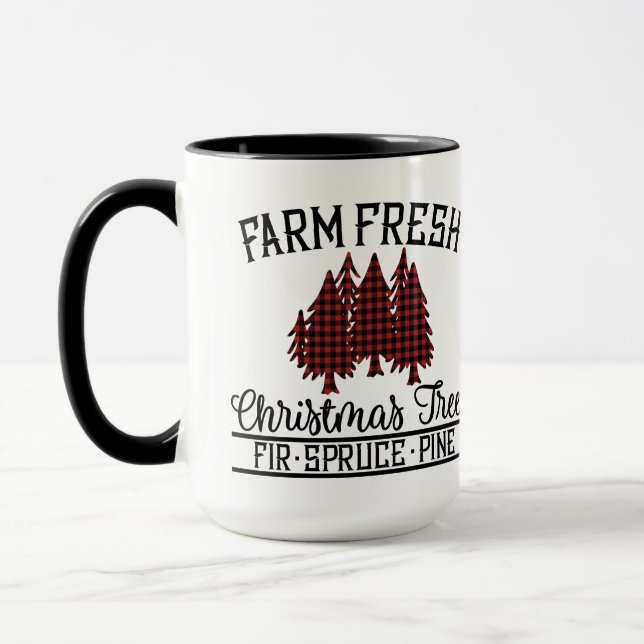 Mug red, Black Buffalo Plaid Christmas Trees (Gauche)