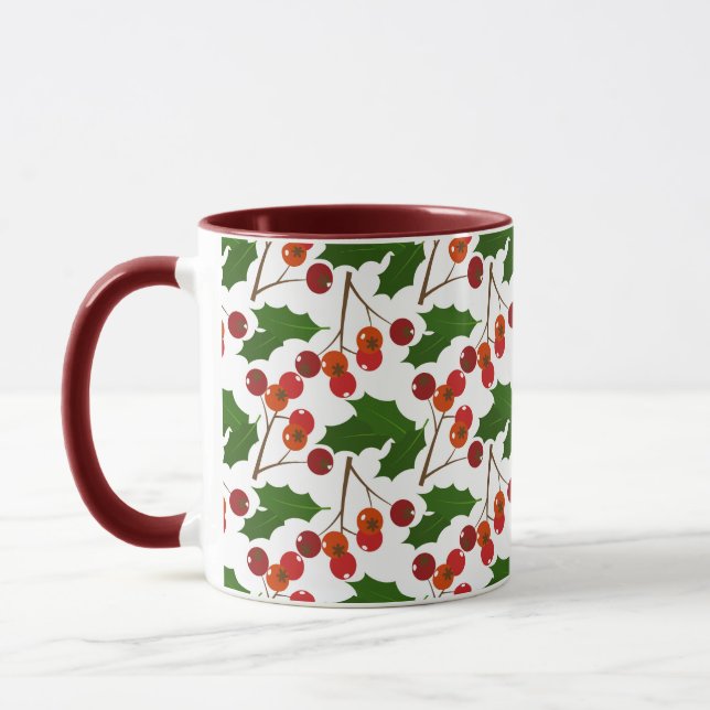 Mug Red Christmas Holly Berries | Vacances (Gauche)