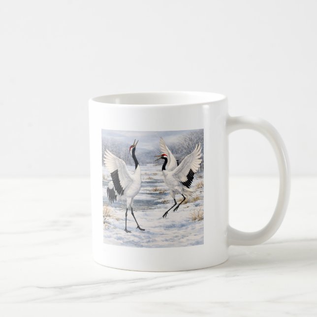 Mug Red-crowned Cranes in Winter (Droite)