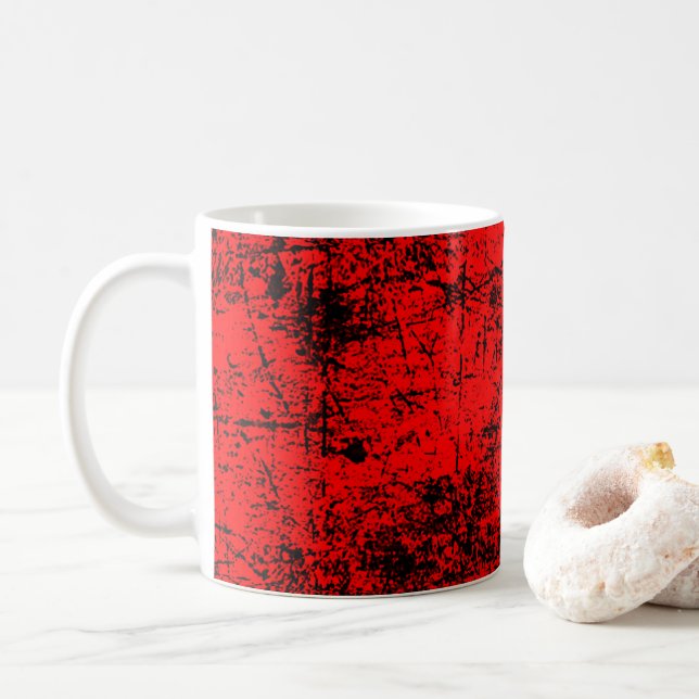 Mug Red Grunge (Avec donut)