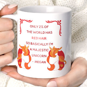 Mug Red Hair Majestic Unicorn Funny Personnalisé