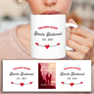 Mug Red Heart Arrow Publié Auteur Votre couverture de 