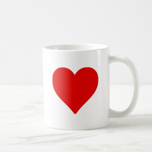 Mug Red Heart Shape Love Classic Simple Minimalisme