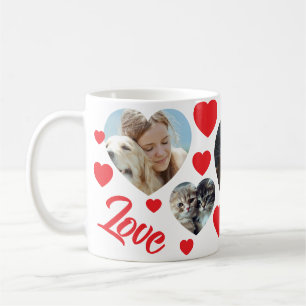 Mug Red Hearts & Photos personnalisables pour les amou