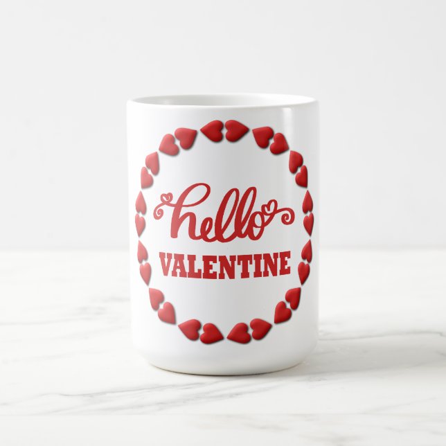 Mug Red Hello Joyeux Valentines Day 2024 Couple (Centre)