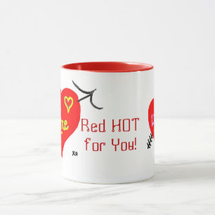 Mug Red HOT pour vous Blue-Eyed Girl Valentine's Day