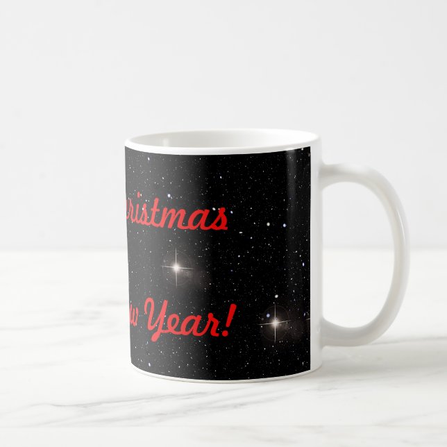 Mug Red Joyeux Noël & Bonne Année Sur Les Étoiles (Droite)