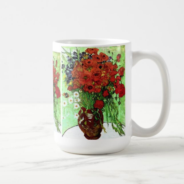 Mug Red Poppies & Daisies Van Gogh Art (Droite)
