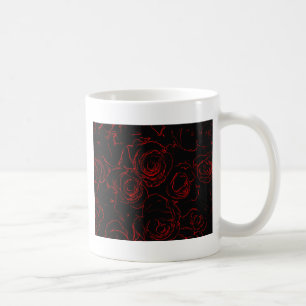 Mug Red Roses Arrière - plan noir