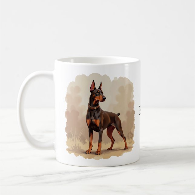 Mug Red Rust Brown Doberman Pinscher Dog (Gauche)