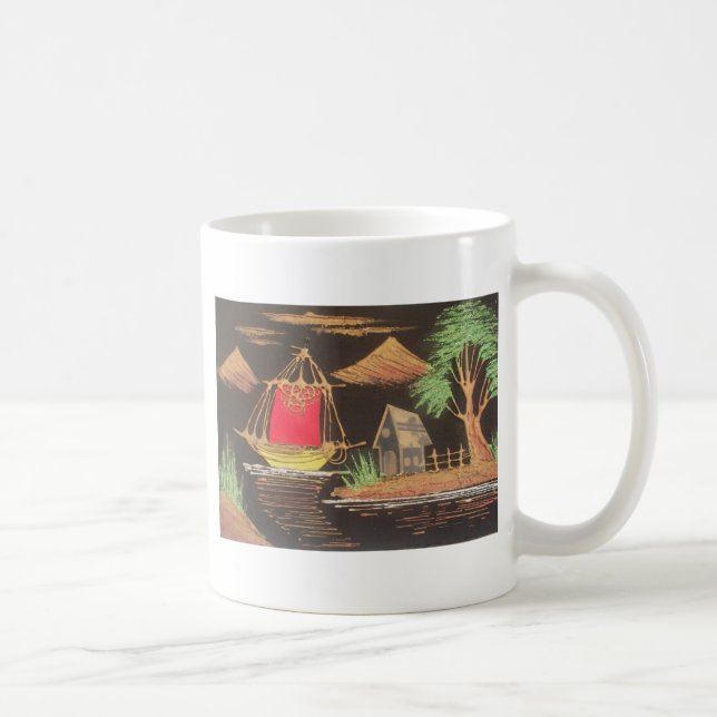 Mug Red Sailboat Paysage peinture à l'huile Imprimer (Droite)