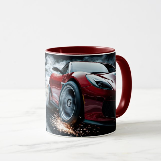 Mug Red Sleek Drifsport voiture automobile (Devant droit)
