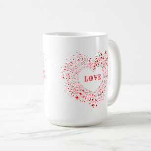 Mug Red Sparkles Valentine Heart Text Love