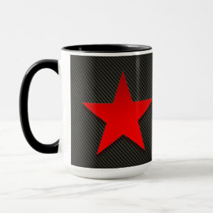Mug Red Star sur fibre de carbone noire