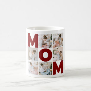Mug Red & White 6 Photo Collage Maman