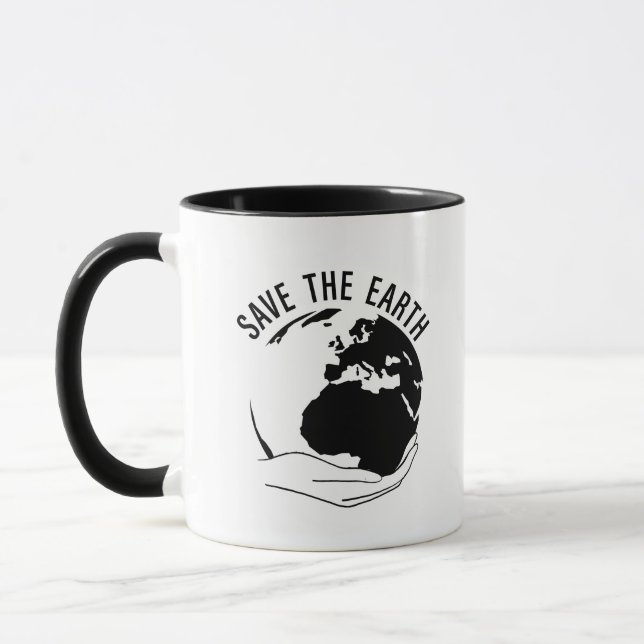 Mug Réduire la réutilisation recycler sauver la terre (Gauche)