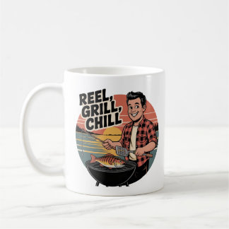 Mug Reel Grill Chill Pêche et barbecue papa Fête des p