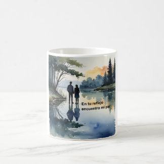 Mug Reflejos en el Agua: Ilustración Minimalista en Ac
