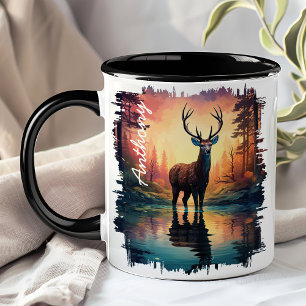 Mug Réflexion du Cerf Majestic au lac Sunset