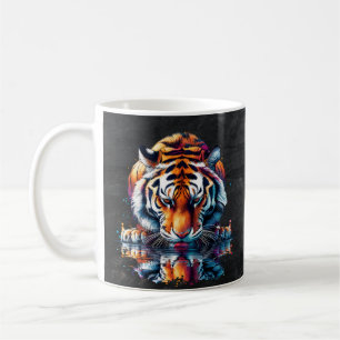 Mug Réflexion du tigre buvant de l'eau 