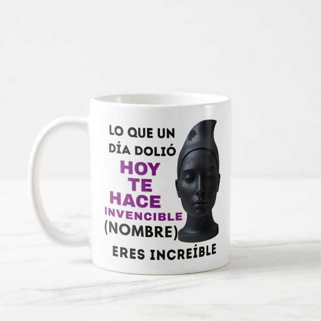 MUG REGALO PERSONALIZADO(NOMBRE)ERES INVENCIBLE (Gauche)