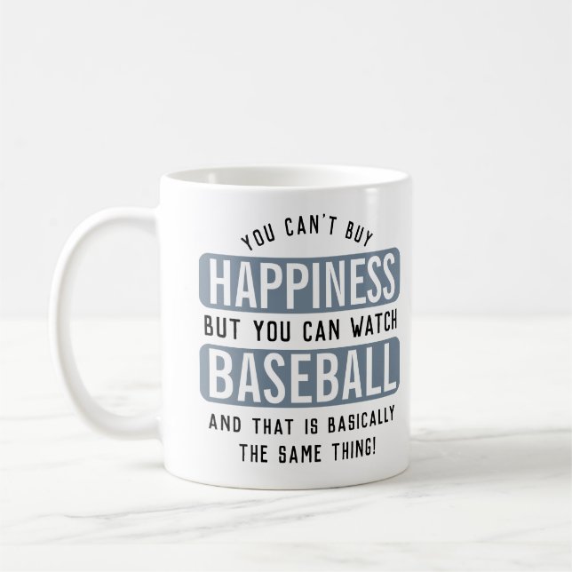 Mug Regarder le baseball est le bonheur Drôle Baseball (Gauche)