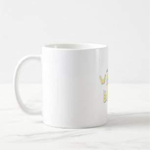 Mug regardez les oiseaux texte jaune mignon