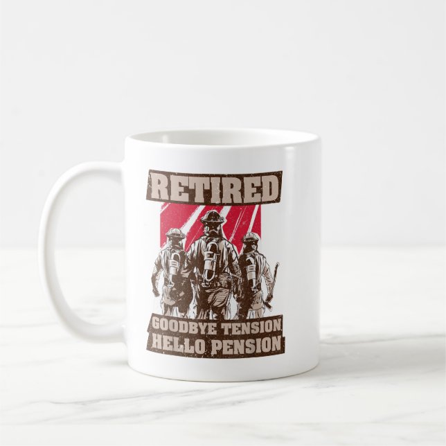 Mug Régime de retraite des pompiers retraités Funny Fi (Gauche)