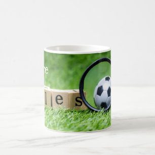 Mug RÈGLES de football avec balle sur les cadeaux vert
