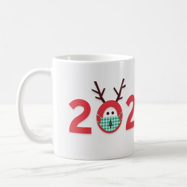 Mug Reindeer Masqué 2020 Custom Red Green Holiday (Gauche)