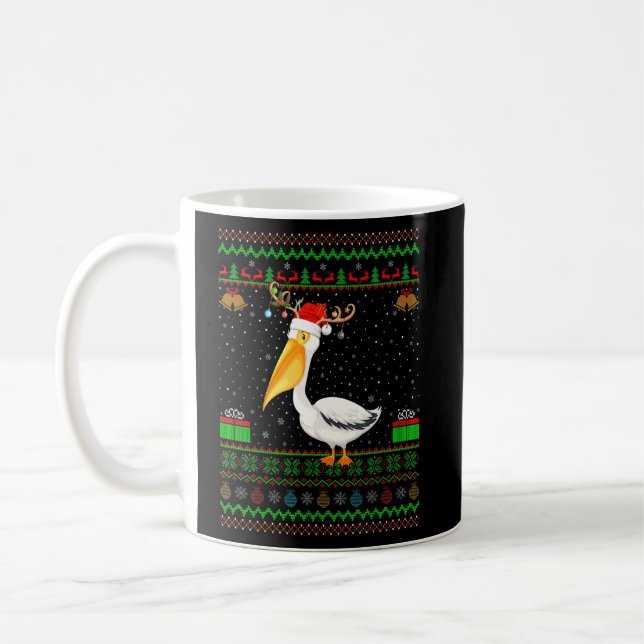Mug Reindeer Santa Hat Correspondant Oiseau Pélican mo (Gauche)
