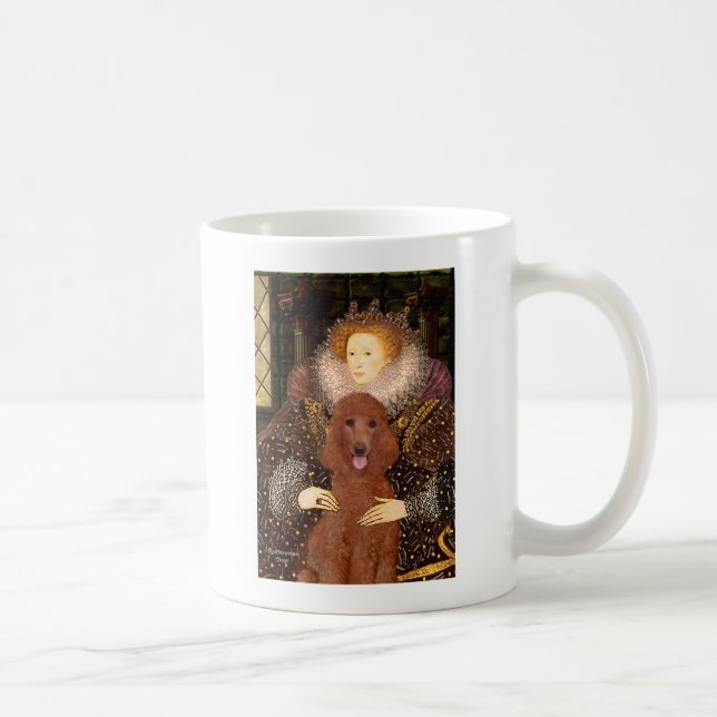 Mug Reine - Caniche standard rouge foncé #1 (Droite)