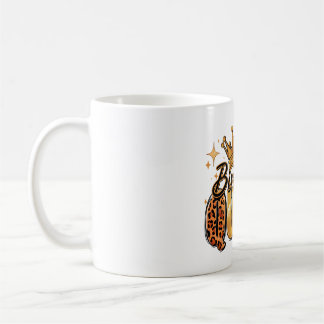 Mug Reine d'anniversaire avec léopard à couronne dorée