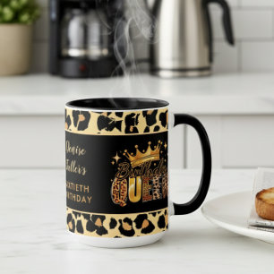 Mug Reine d'anniversaire Fun Léopard Soixante ans