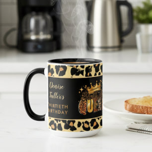 Mug Reine d'anniversaire Fun Léopard Trente Anniversai