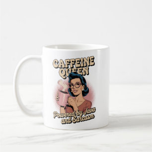 Mug Reine de caféine - Powered by Java & Sarcasm
