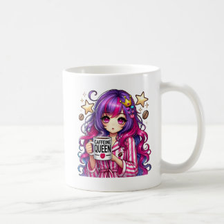 Mug Reine de caféine - Sassy Anime Girl in Pajamas