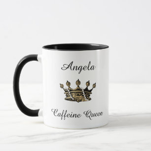 Mug Reine de la caféine avec couronne