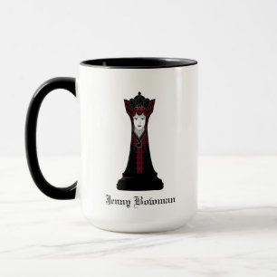 Mug Reine des échecs noirs / Nom personnalisé