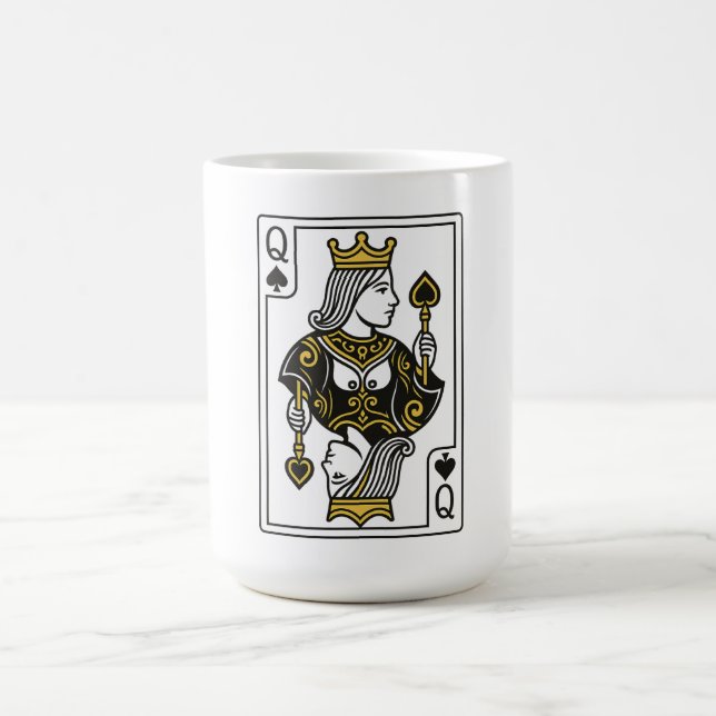 Mug Reine des pique — Noir et Or (Centre)