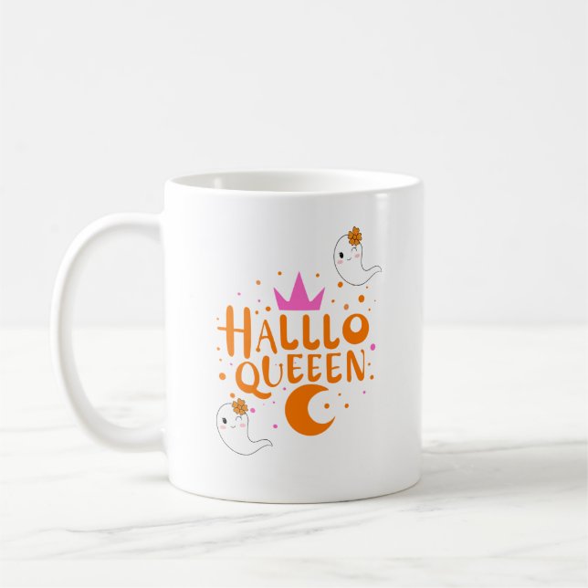 Mug Reine d'Halloween, reine d'Halloween rétro, art d' (Gauche)