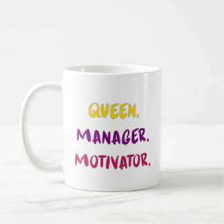 Mug Reine Directrice Motivatrice Typographie Brush Scr