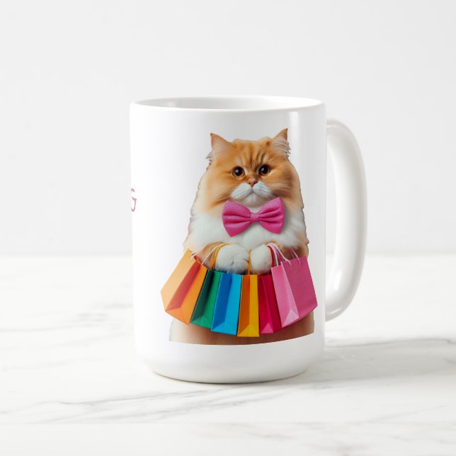 Mug Reine du Shopping Chat (Devant droit)